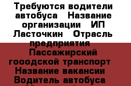 Требуются водители автобуса › Название организации ­ ИП Ласточкин › Отрасль предприятия ­ Пассажирский гооодской транспорт › Название вакансии ­ Водитель автобуса › Место работы ­ Ленинский район,ВСО › Минимальный оклад ­ 1 000 › Максимальный оклад ­ 4 000 › Возраст от ­ 21 - Саратовская обл. Работа » Вакансии   
